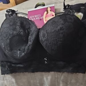 Adore Me Black Lace Push-Up Bra with Underwire